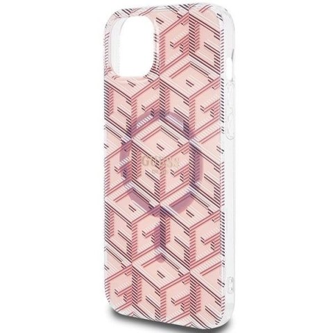 GUESS futerał do IPHONE 15 kompatybilny z MagSafe GUHMP15SHGCUSTGP (IML GCUBE) różowy