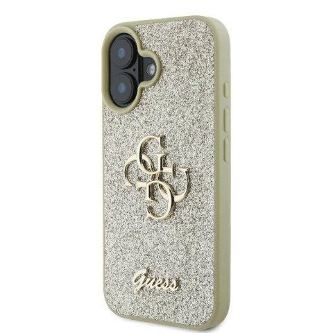GUESS futerał do IPHONE 16 Plus GUHCP16MHG4SGD (Fixed Glitter Big 4G) złoty