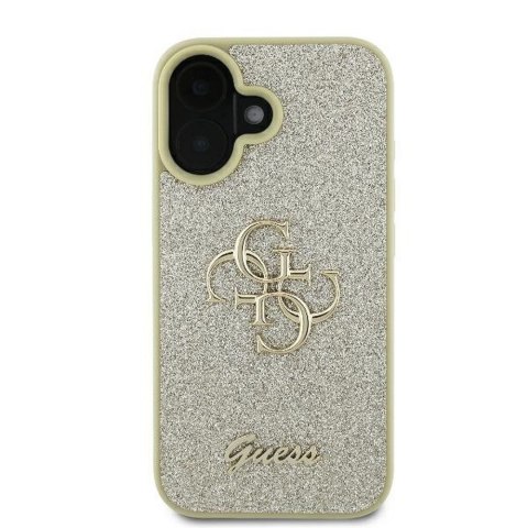 GUESS futerał do IPHONE 16 Plus GUHCP16MHG4SGD (Fixed Glitter Big 4G) złoty