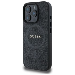 GUESS futerał do IPHONE 16 Pro Max kompatybilny z MagSafe GUHMP16XG4GFRK (PU 4G Ring Classic Logo) czarny
