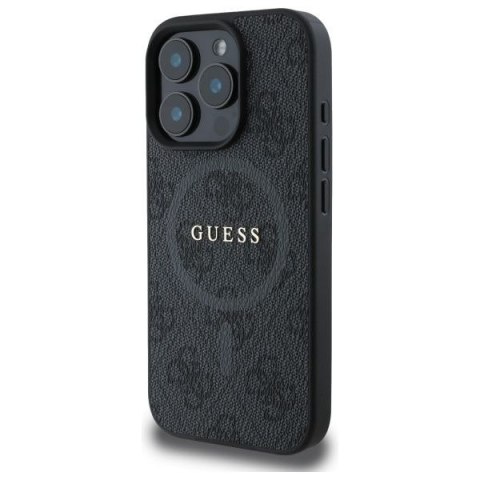 GUESS futerał do IPHONE 16 Pro Max kompatybilny z MagSafe GUHMP16XG4GFRK (PU 4G Ring Classic Logo) czarny
