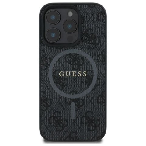GUESS futerał do IPHONE 16 Pro Max kompatybilny z MagSafe GUHMP16XG4GFRK (PU 4G Ring Classic Logo) czarny
