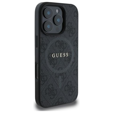 GUESS futerał do IPHONE 16 Pro Max kompatybilny z MagSafe GUHMP16XG4GFRK (PU 4G Ring Classic Logo) czarny