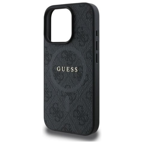 GUESS futerał do IPHONE 16 Pro Max kompatybilny z MagSafe GUHMP16XG4GFRK (PU 4G Ring Classic Logo) czarny