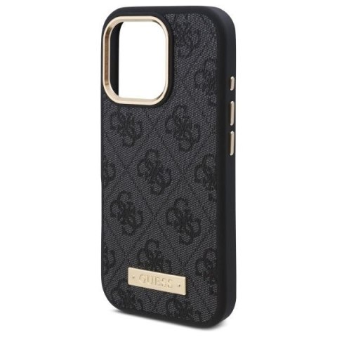 GUESS futerał do IPHONE 16 Pro Max kompatybilny z MagSafe GUHMP16XU4GPRK (PU 4G Logo Plate) czarny