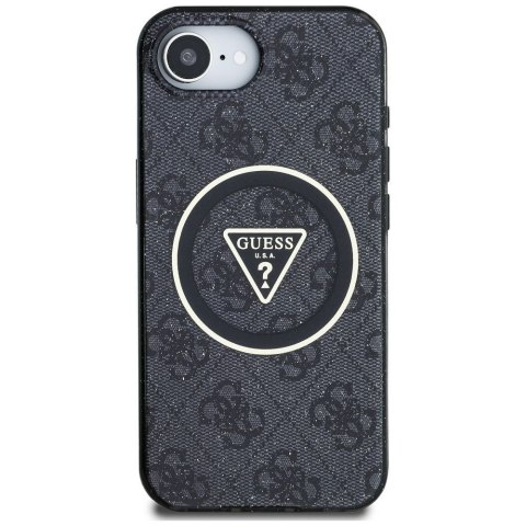 GUESS futerał do IPHONE 16e (SE 4 2025) kompatybilny z MagSafe GUHMPSE4HG4PRTGK (IML Metal Glitter 4G Circle Triangle) czarny