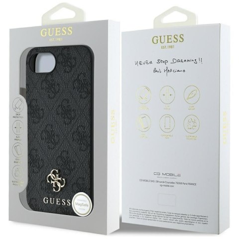 GUESS futerał do IPHONE 16e (SE 4 2025) kompatybilny z MagSafe GUHMPSE4P4SM4MK (PU 4G Small 4G and Classic) czarny