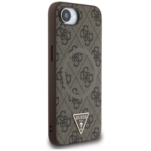 GUESS futerał do IPHONE 16e (SE 4 2025) kompatybilny z MagSafe GUHMPSE4P4TDPW (PU 4G RingTriangle Logo) brązowy