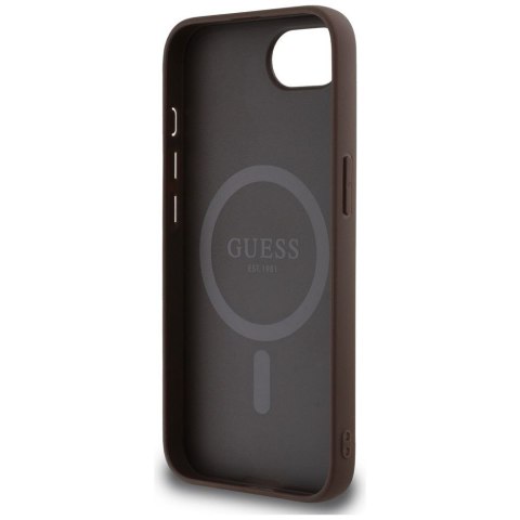 GUESS futerał do IPHONE 16e (SE 4 2025) kompatybilny z MagSafe GUHMPSE4P4TDPW (PU 4G RingTriangle Logo) brązowy