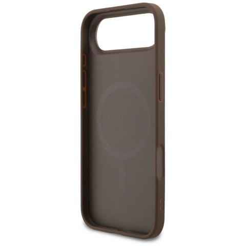 GUESS futerał do IPHONE 17 Air kompatybilny z MagSafe GUHMP17MG4GFRW (PU 4G Ring Classic Logo) brązowy