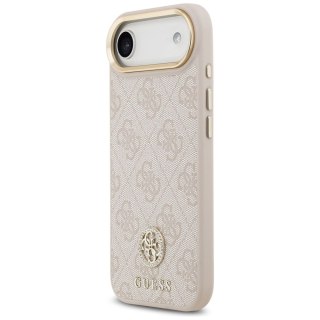GUESS futerał do IPHONE 17 Air kompatybilny z MagSafe GUHMP17MP4GRMDEP (PU W/ 4G Strass Logo) różowy