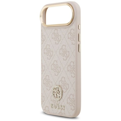 GUESS futerał do IPHONE 17 Air kompatybilny z MagSafe GUHMP17MP4GRMDEP (PU W/ 4G Strass Logo) różowy