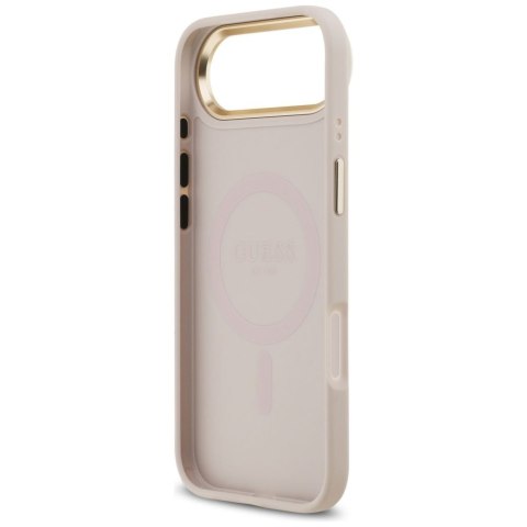 GUESS futerał do IPHONE 17 Air kompatybilny z MagSafe GUHMP17MP4GRMDEP (PU W/ 4G Strass Logo) różowy