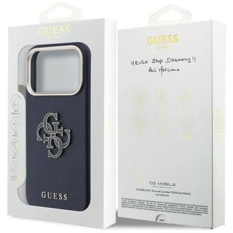 GUESS futerał do IPHONE 17 Pro GUHCP17L5PS4RGGB (PU FW Resin Logo) niebieski