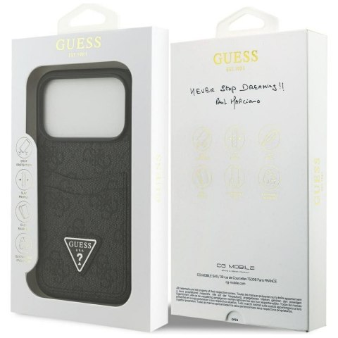 GUESS futerał do IPHONE 17 Pro GUHCP17LP4TPK (4G Double Card Triangle) czarny