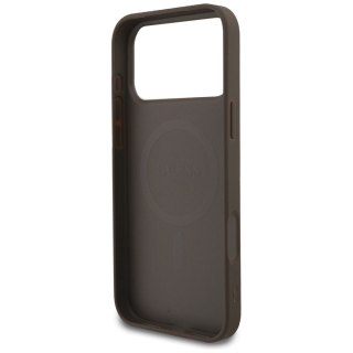 GUESS futerał do IPHONE 17 Pro Max kompatybilny z MagSafe GUHMP17XG4GFRW (PU 4G Ring Classic Logo) brązowy