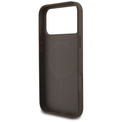GUESS futerał do IPHONE 17 Pro Max kompatybilny z MagSafe GUHMP17XG4GFRW (PU 4G Ring Classic Logo) brązowy