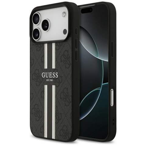 GUESS futerał do IPHONE 17 Pro Max kompatybilny z MagSafe GUHMP17XP4RPSK (4G Printed Stripes) czarny
