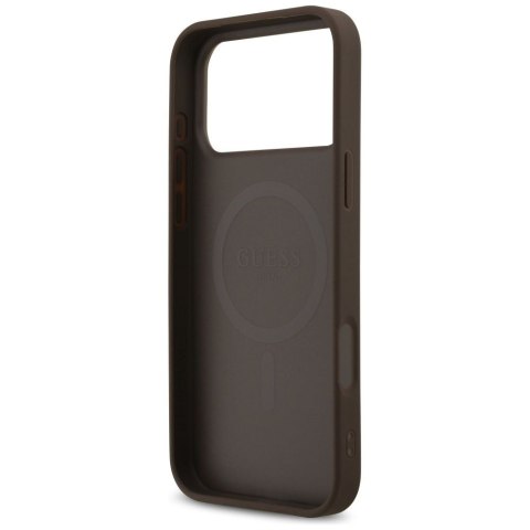GUESS futerał do IPHONE 17 Pro Max kompatybilny z MagSafe GUHMP17XP4RPSW (4G Printed Stripes) brązowy