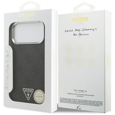 GUESS futerał do IPHONE 17 Pro Max kompatybilny z MagSafe GUHMP17XP4TSRCMK (PU 4G W/Triangle Logo SL) czarny