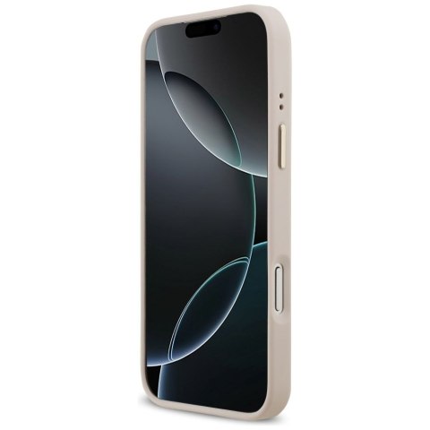 GUESS futerał do IPHONE 17 Pro Max kompatybilny z MagSafe GUHMP17XPGCRMDEP (PU W/ Grained Strass Logo) różowy