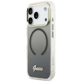 GUESS futerał do IPHONE 17 Pro kompatybilny z MagSafe GUHMP17L5HTGMCSK (IML Gradient Script Metal) czarny