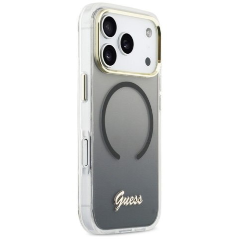 GUESS futerał do IPHONE 17 Pro kompatybilny z MagSafe GUHMP17L5HTGMCSK (IML Gradient Script Metal) czarny