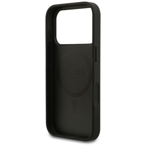 GUESS futerał do IPHONE 17 Pro kompatybilny z MagSafe GUHMP17LG4GFRK (PU 4G Ring Classic Logo) czarny