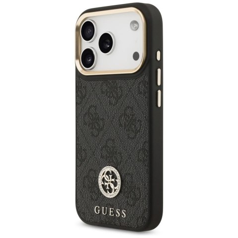 GUESS futerał do IPHONE 17 Pro kompatybilny z MagSafe GUHMP17LP4GRMDEK (PU W/ 4G Strass Logo) czarny
