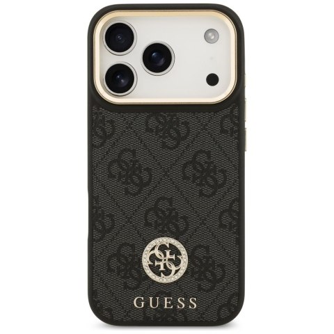 GUESS futerał do IPHONE 17 Pro kompatybilny z MagSafe GUHMP17LP4GRMDEK (PU W/ 4G Strass Logo) czarny