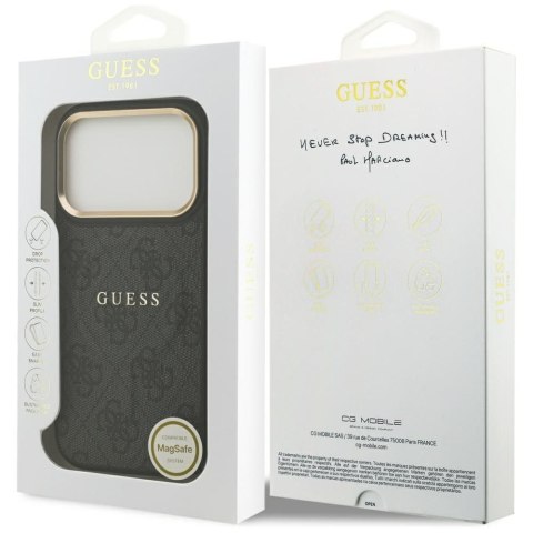 GUESS futerał do IPHONE 17 Pro kompatybilny z MagSafe GUHMP17LP4MSEGCK (PU 4G W/ Classic) czarny