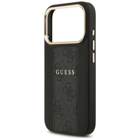 GUESS futerał do IPHONE 17 Pro kompatybilny z MagSafe GUHMP17LPG4SEMCK (PU W/ 4G Stripe) czarny