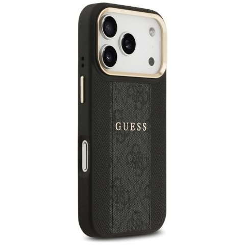 GUESS futerał do IPHONE 17 Pro kompatybilny z MagSafe GUHMP17LPG4SEMCK (PU W/ 4G Stripe) czarny