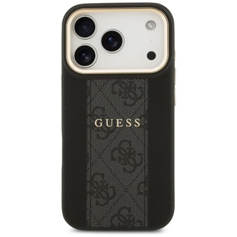 GUESS futerał do IPHONE 17 Pro kompatybilny z MagSafe GUHMP17LPG4SEMCK (PU W/ 4G Stripe) czarny