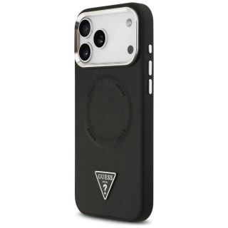 GUESS futerał do IPHONE 17 Pro kompatybilny z MagSafe GUHMP17LPSDTSCMK (PU W/ Triangle Logo) czarny
