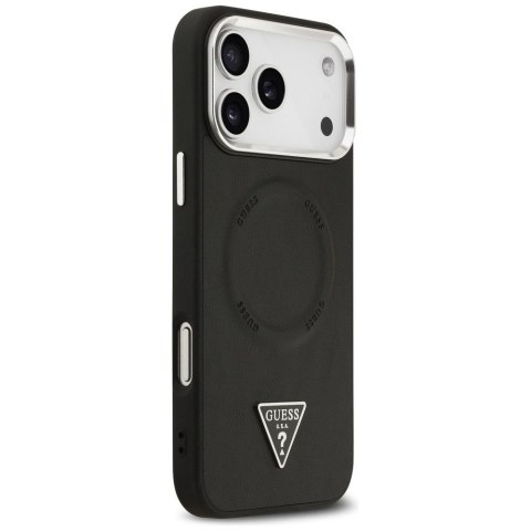 GUESS futerał do IPHONE 17 Pro kompatybilny z MagSafe GUHMP17LPSDTSCMK (PU W/ Triangle Logo) czarny