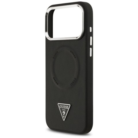 GUESS futerał do IPHONE 17 Pro kompatybilny z MagSafe GUHMP17LPSDTSCMK (PU W/ Triangle Logo) czarny