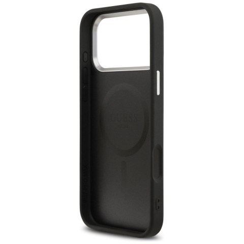 GUESS futerał do IPHONE 17 Pro kompatybilny z MagSafe GUHMP17LPSDTSCMK (PU W/ Triangle Logo) czarny