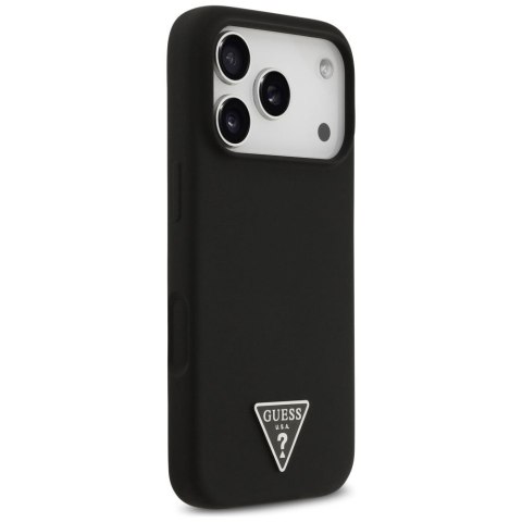 GUESS futerał do IPHONE 17 Pro kompatybilny z MagSafe GUHMP17LSCTRLMK (Silicone W/ Triangle Logo) czarny