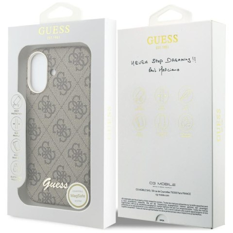 GUESS futerał do IPHONE 17 kompatybilny z MagSafe GUHMP17S5P4FWMSW (PU FW 4G Script) brązowy