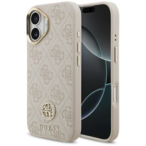 GUESS futerał do IPHONE 17 kompatybilny z MagSafe GUHMP17SP4GRMDEP (PU W/ 4G Strass Logo) różowy