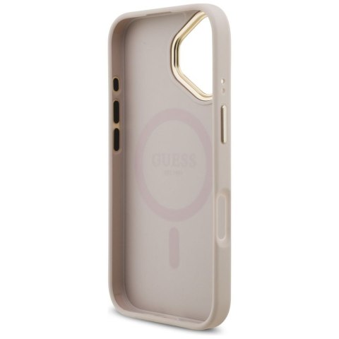 GUESS futerał do IPHONE 17 kompatybilny z MagSafe GUHMP17SP4GRMDEP (PU W/ 4G Strass Logo) różowy
