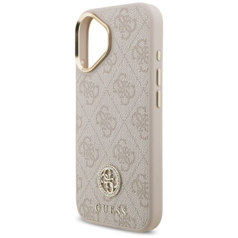 GUESS futerał do IPHONE 17 kompatybilny z MagSafe GUHMP17SP4GRMDEP (PU W/ 4G Strass Logo) różowy