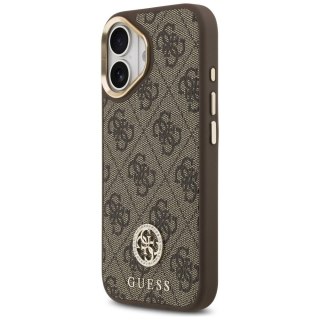 GUESS futerał do IPHONE 17 kompatybilny z MagSafe GUHMP17SP4GRMDEW (PU W/ 4G Strass Logo) brązowy