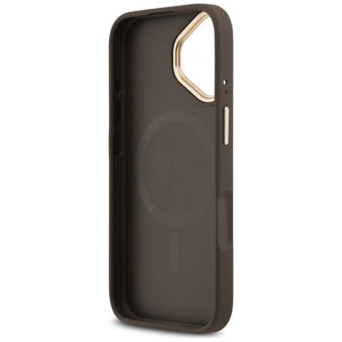 GUESS futerał do IPHONE 17 kompatybilny z MagSafe GUHMP17SP4GRMDEW (PU W/ 4G Strass Logo) brązowy