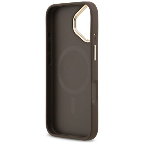 GUESS futerał do IPHONE 17 kompatybilny z MagSafe GUHMP17SPG4SEMCW (PU W/ 4G Stripe) brązowy