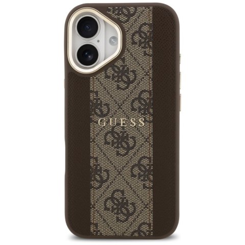 GUESS futerał do IPHONE 17 kompatybilny z MagSafe GUHMP17SPG4SEMCW (PU W/ 4G Stripe) brązowy
