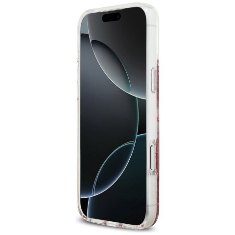 GUESS futerał do IPHONE 17 Pro Max kompatybilny z MagSafe GUHMP17XRGRGEP (Resin Bottom Glitter) różowy