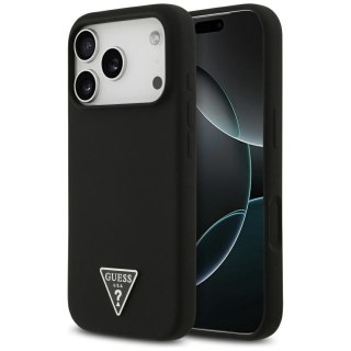 GUESS futerał do IPHONE 17 Pro Max kompatybilny z MagSafe GUHMP17XSCTRLMK (Silicone W/ Triangle Logo) czarny