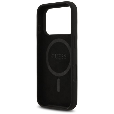 GUESS futerał do IPHONE 17 Pro Max kompatybilny z MagSafe GUHMP17XSCTRLMK (Silicone W/ Triangle Logo) czarny